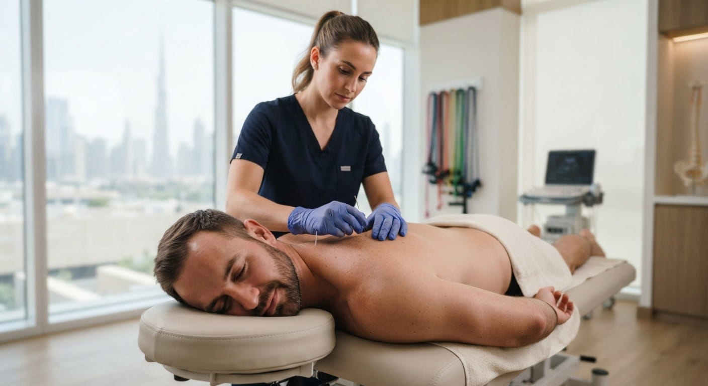 Dry needling therapy for neck muscle tension Dubai